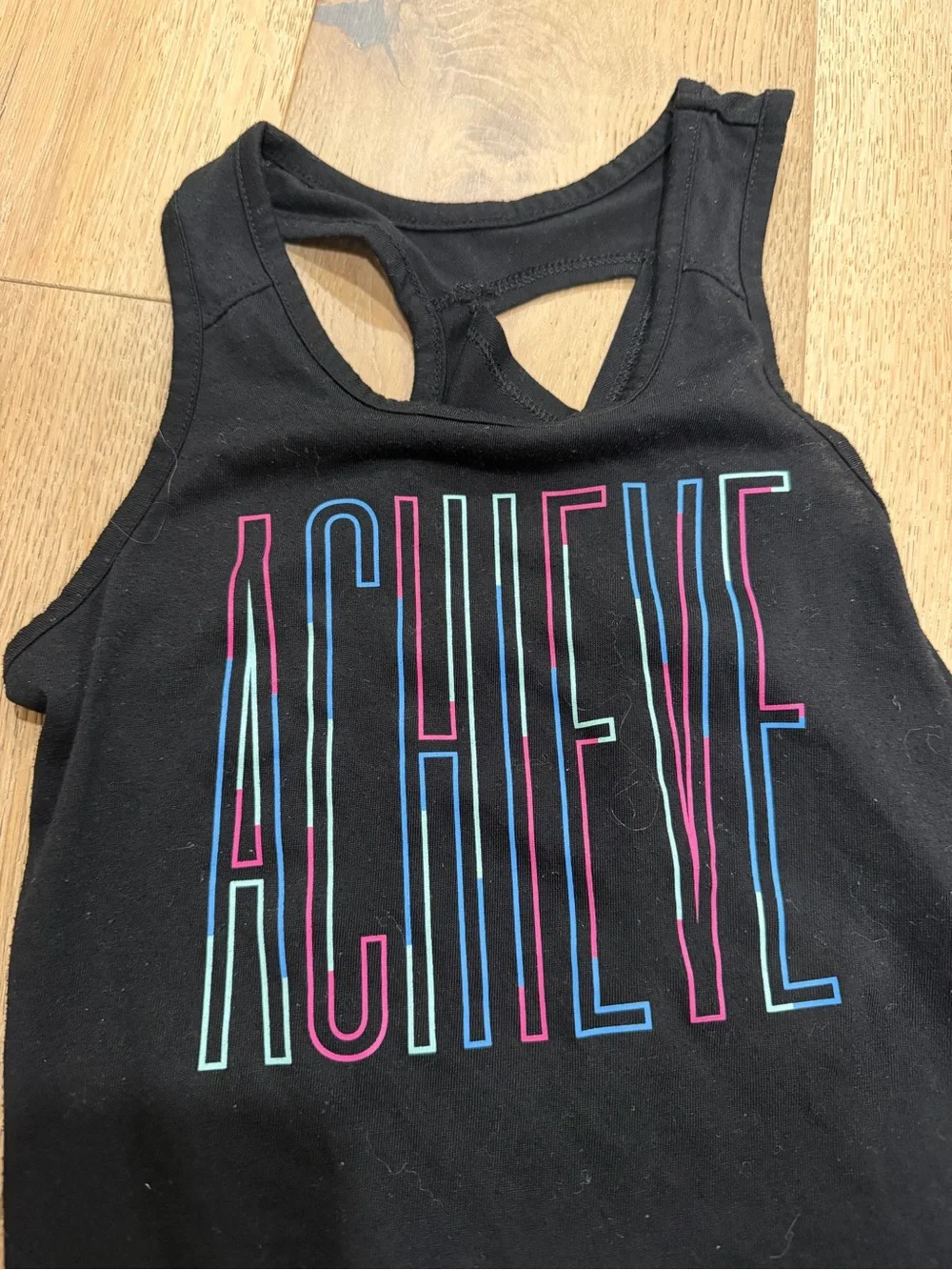 Girls Black Athletic Shorts and tank top